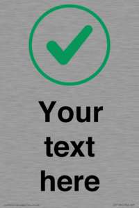 Custom plain background, green tick in circle sign